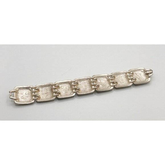 Signed CRAFT Gem-Craft Silvertone Leopard Print Panel Bracelet FLAW - Picture 4 of 6